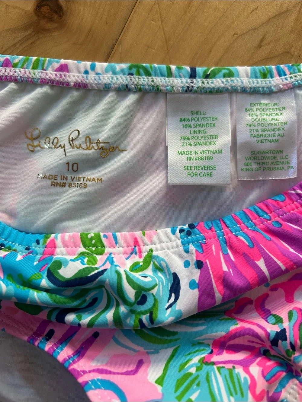 Lilly Pulitzer Mini Kasme Bikini UPF 50+ in Mandevilla Baby Paradise Petals 10Y